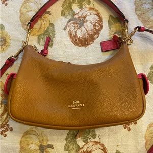 Coach Pink and Brown Leather Bag